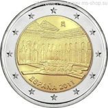 Монета 2 Евро Испании  "Памятники культурного и природного Всемирного наследия ЮНЕСКО. Альгамбра, Хенералифе и Альбайсин в Гранаде" AU, 2011 год
