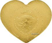 Золотая мини-монета в виде сердца
