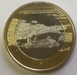 Монета Финляндии 5 евро "Крепость Олавинлинна", AU, 2018
