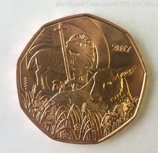 Монета Австрии 5 евро "Пасхальный ягненок", AU, 2017